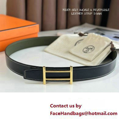 Hermes Rider belt buckle  &  Leather strap 32 mm 02 2023